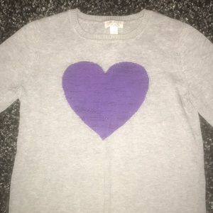 purple heart grey sweater